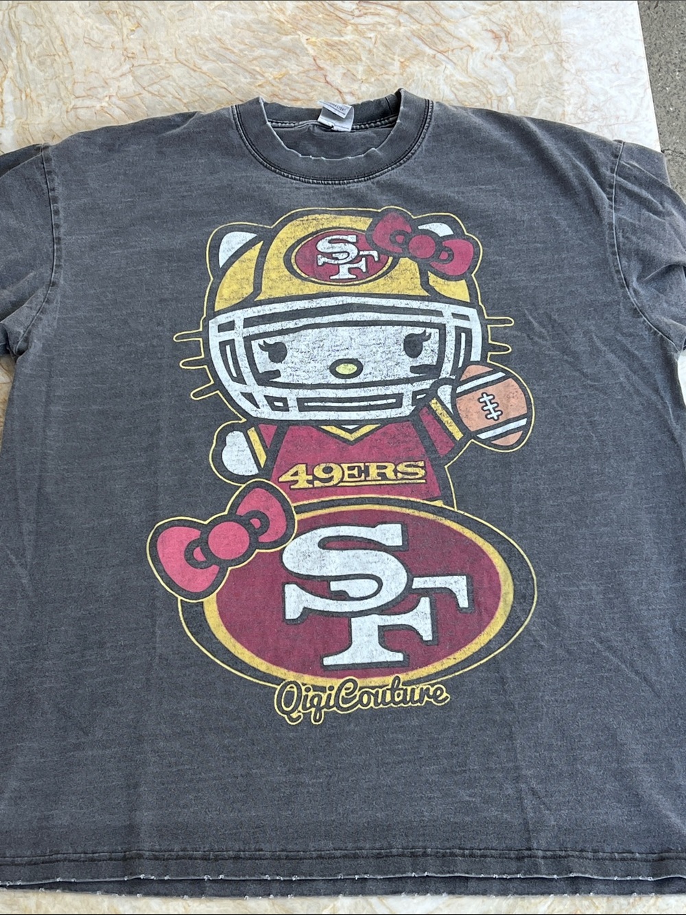 Hello Kitty x 49ers  Graphic Tee - Black/Grey